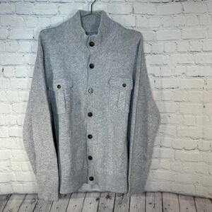 Collars & Co Napoli Collection Gray Wool Cashmere Blend Button Cardigan Mens XL